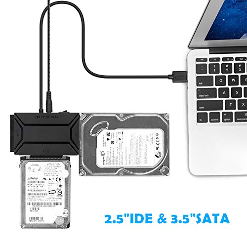 image for AGPTEK USB 3.0 to SATA/IDE 2.5/3.5 Inch Hard Drive Converter with Powe