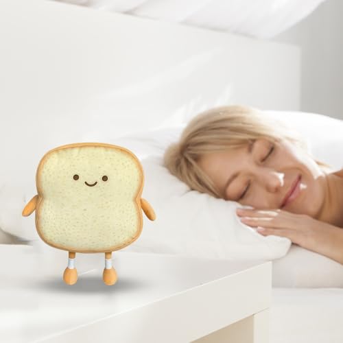 ZexJpr Torst Kuscheltier, Toast Plüschtier Mit Schlüsselanhänger, Toastbrot Kissen - Weiches Plüschtier in Lustiger Brot Form, 3D Wurf Kissen, Ideal Zum Kuscheln, Dekorieren