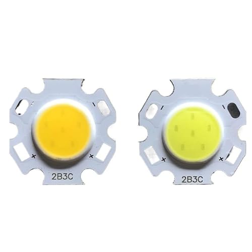 PIGLOLKINY 10st mycket 3/5/7/10W LED-källa Lampa Bead High Power COB Ficklampa Glödlampa Spotlight Down Light Lampor(White 6000K,5W)