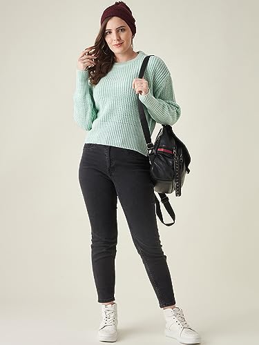 Image of Modeve Solid Round Neck Casual Women Sweater||Winterwear||