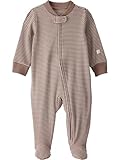 little planet by carter's Neutral Sleep and Play made with Organic Cotton, Brown Stripe, 3M