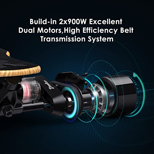 Electric Skateboards,1800W Dual Motors with Remote Control,Top Speed 25MPH,17 Miles Range, Longboard with Belt Drive System,3 Speeds Adjustment,Electric Skateboard for Adults and Youth - Image 3