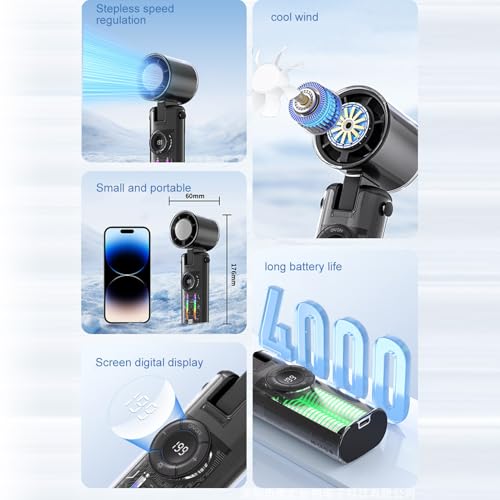 Ventilador portátil de mano plegable para sofocos en trayectos largos 6