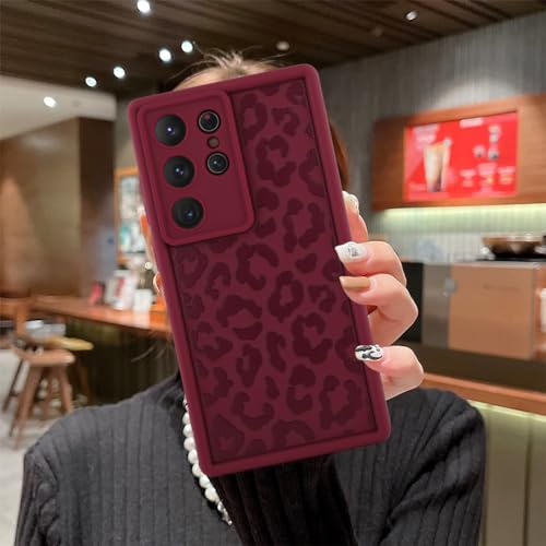 Image of Compatible with Samsung Galaxy S24 Ultra Case, Wine Red