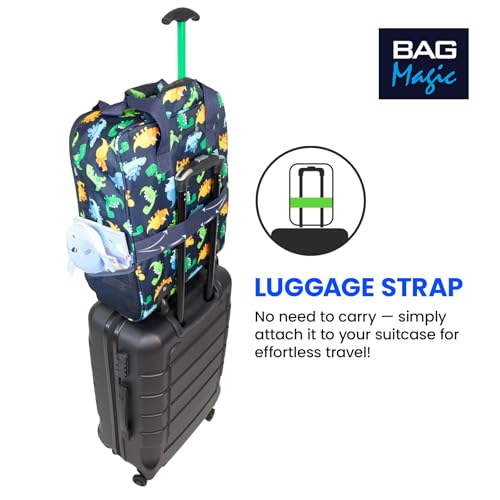 Bordlite EasyJet Kids Cabin Approved Holdall on Wheels, 45x35x20cm Underseat Carry-Ons, Extendable Handle, Multi Pocket, Travel Bag - 32L Flight Bags for Boys & Girls - Dino - Image 6