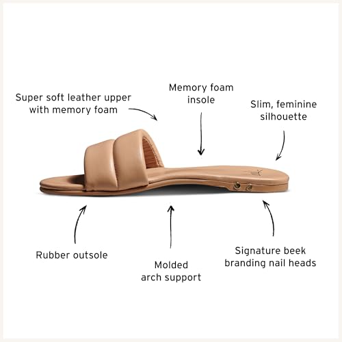 BEEK Sugarbird Leather Slide Sandal for Women, Slip-On Design, Features Leather-Wrapped Memory Foam Upper & Sole with Molded Arch3