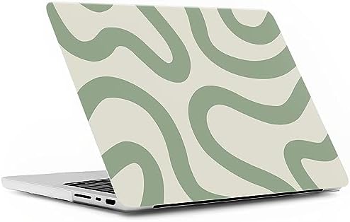 Compatible with MacBook Pro 13 inch Case 2021 2020 2019 2018 2017 2016 Release M1 A2338 A2289 A2251 A2159 A1989 A1708 A1706, Protective Plastic Hard Shell Cover and Keyboard Skin, Green Line - 2