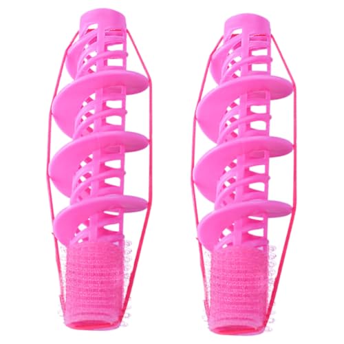 Vaguelly 2pcs Hair Rollers Spiral Curling Iron for Women Heated Hair Curlers Perm Rods