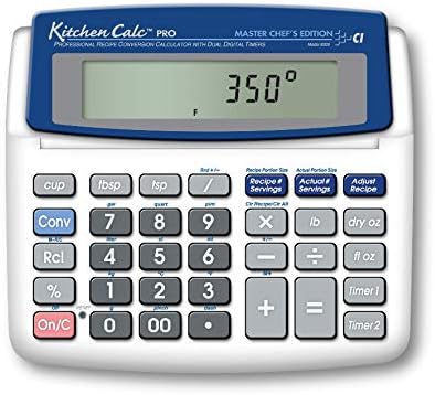 Calculated Industries 8305 KitchenCalc PRO Recipe Conversion and Culinary Math Calculator with 2 Digital Timers for Chefs, Culinary Students, Home Cooks, Bakers, Brewers and BBQers | Recipe Scaling | Menu Planning | Portion Sizing