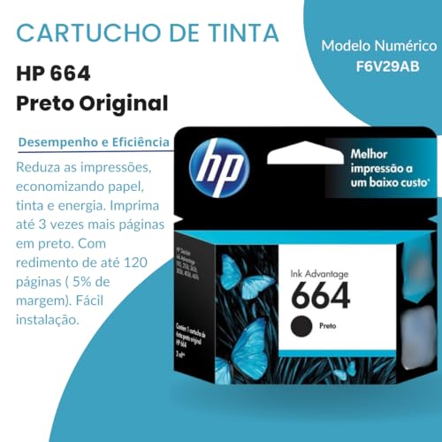 Kit Cartucho de Tinta 2 unid. 664 Preto para Impressora, Conjunto de 2, combo, black, pretos, origin