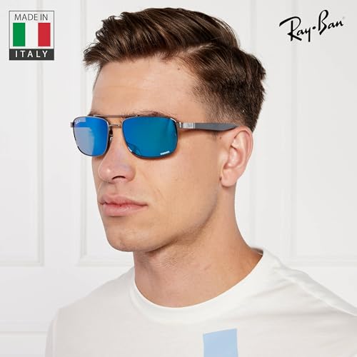 Image of Ray-Ban RB3737 CHROMANCE POLARIZED Rectangle Shape Sunglasses for Men & Women with Official Eyewear Kit