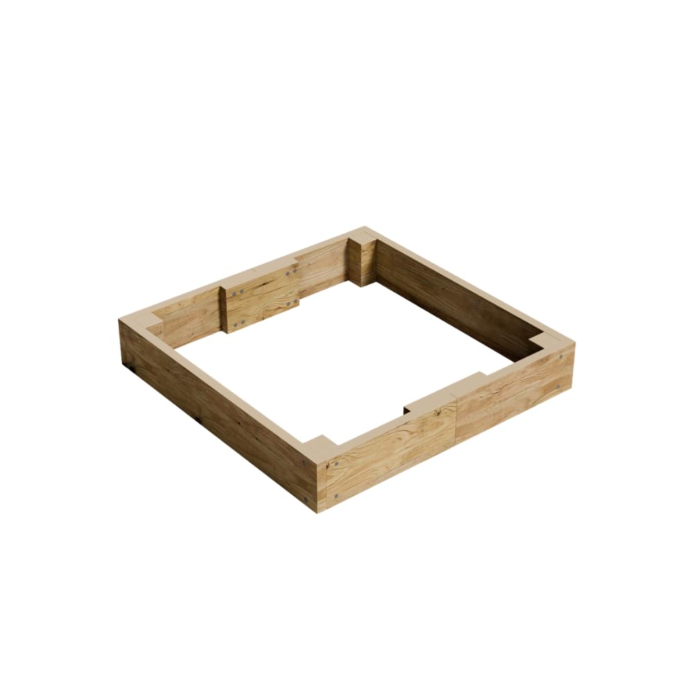 Conka Garden - Wooden Raised Bed Kit - Large Garden Planters for Vegetables, Herbs, Flowers – Start Growing Plants Earlier & Better - Durable & Resistant FSC Treated Timber 15cm H, 90cm x 90cm