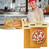 Sliding Pizza Peel, Pala Pizza Scorrevole, 2024NEW Verschiebbarer Pizzaschieber, Verschiebbare Pizzaschaufel,Der Pizzaschieber,der Pizza Perfekt überträgt, Antihaft,mit Griff,Spülmaschinenfest (2PCS)
