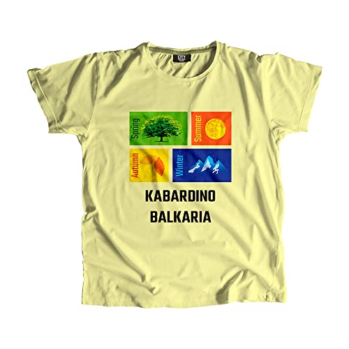 T-shirt Kabardino Balkaria Seasons jaune pastel vêtement été unisexe tendance