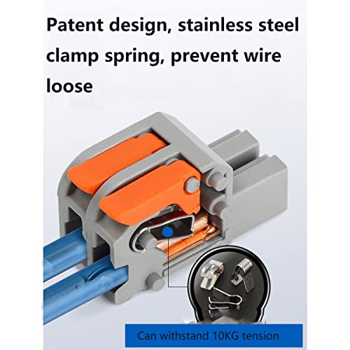 UOHGDPY 40 PCS Pluggable Wire Connectors Kit for AWG 24-12, Hand Protecting Push-in Lever Wire Connectors, Reusable Wire Splice Connectors, Electrical Connectors for Automotive and Electric Wiring