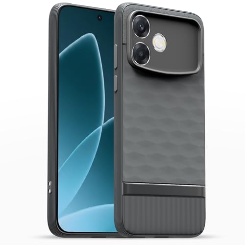 Image of Pikkme Back Cover for Oppo F33 Pro 5G Camera Protection 3D Hexa Cube Design Silicone Protective Bumper Case (Grey)