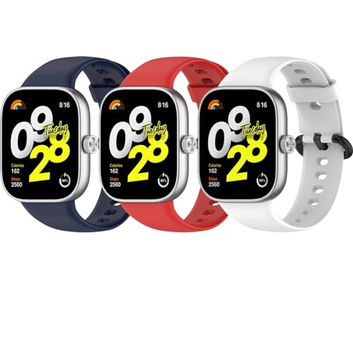 Bands Compatible with Xiaomi Redmi Watch 4, [3 Piece] Extensible Wristband Replacement Silicone Strap for Redmi Watch 4 (Set-003)