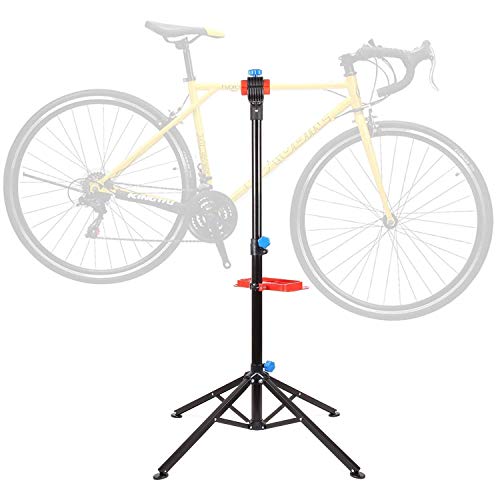 MVPower Soporte Caballete de Reparación para Bicicleta Bici Carga Hasta 50 KG Soporte Plegable Bici Altura Ajustable (Apoyo de 4 Pies, 115-170 cm)