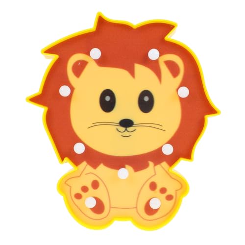 FOYTOKI Lámpara de Noche LED para para de Dormitorio Infantil y Escritorio en Forma de León Amarillo de Plástico Abs Luz Nocturna Adorable y Creativa