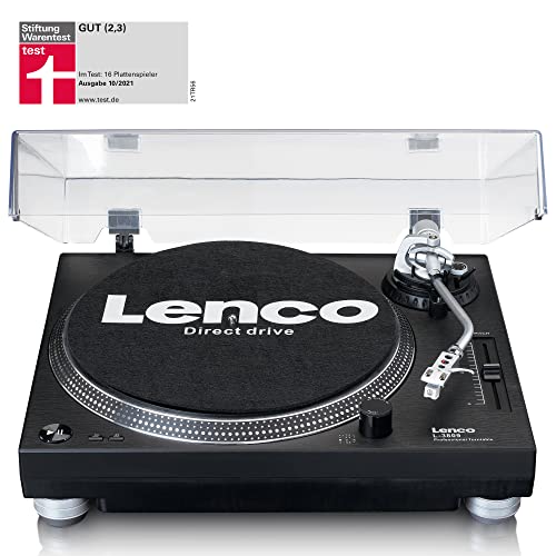 Lenco L-3809 Tourne-Disque USB avec entraînement Direct – Préamplificateur – 33 et 45 TR/Min – MMC – RCA – Line Out – Noir - Les Beatles, Paul McCartney, John Lennon, RIngo Starr, George Harrison Lenco L-3809 Tourne-Disque USB avec entraînement Direct - Préamplificateur - 33 et 45 TR/Min - MMC - RCA - Line Out - Noir – Image 3