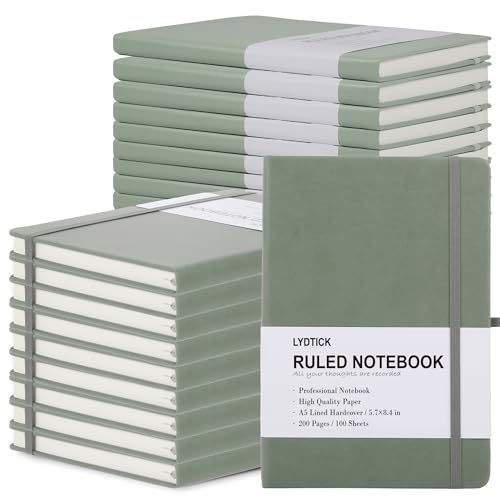 Carnets lignés en vrac lot de 20 notes de bureau couverture rigide 14,5x21,3 cm vert olive