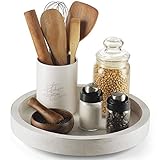 RABAHA 13' Lazy Susan Turntable for Table Acacia Wood - Wooden Lazy Susan Organizer for Cabinet -...