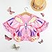 Girl Butterfly Print Swim Cover Up Swimsuit Kids Summer Beach Cover Up Chiffon Long Sleeves Wrap Dress Bathing Suit(Pink, 5-6 Years)