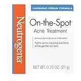 Neutrogena On-The-Spot Acne Spot Treatment Cream with 2.5% Benzoyl Peroxide, Gentle Face Blemish Medicine for Acne-Prone Skin, Vanishing Formula, Clinically Proven Day-1 Results, 0.75-Ounce Tube