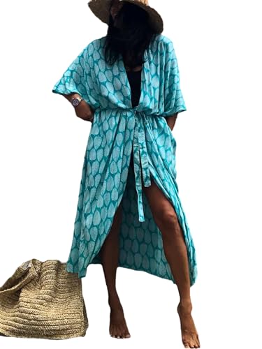 Image of Kaftan Dresses for Women Plus Size Summer Beach Dress with Print and Swim Cover Ups