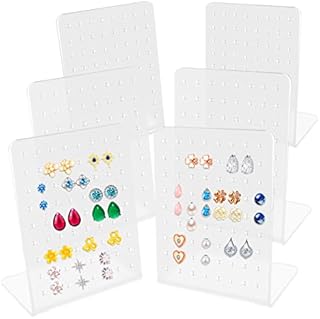 dafuhao 6 Pcs Earring Stand Display (72 Holes x 6) Earring Display Holder, Acrylic Earring Display Stand Organizer for Earrings and Studs