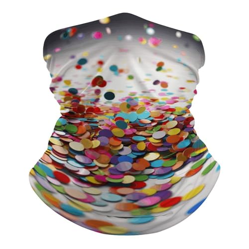 Cubrebocas tipo cuello transpirable a prueba de viento con diseño de confeti para hombre y mujer miniatura 1