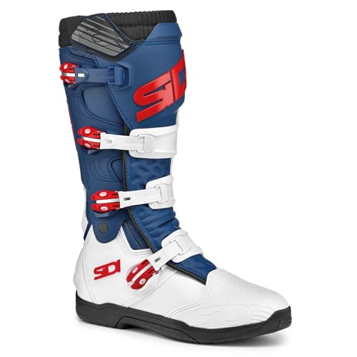 SIDI Men's Motorcycles Boots, White Navy Red, 45 EU