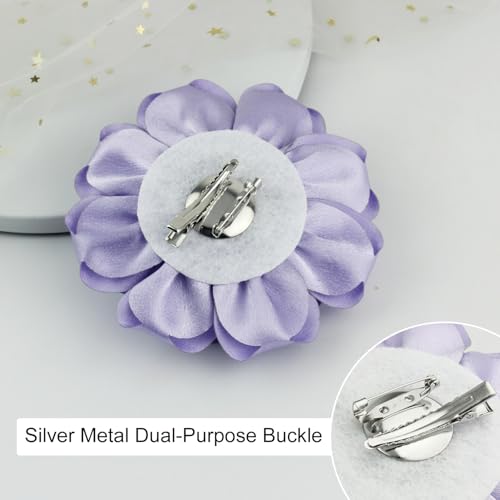 Image of 4.3 inch Red Rose Hair Clip Large Flower Brooches for Women | Charming Flowers Pins for Clothes | Turn Heads with Stylish Rose Hair Clip Flower Brooch Pin for Clothes & Clips for Woman