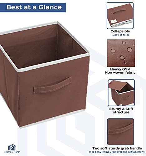 Image of HomeStrap Foldable Storage Cubes /Boxes (Pack of 6, Brown)