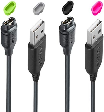 Charger Cable Compatible with Garmin Watch - 3.93ft Length (2Pack) +4 Colors Charger Port Protector