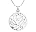 Produktbild TreasureBay 925 Sterling Silber Lotus Blume Anhänger Damen Halskette Anhänger