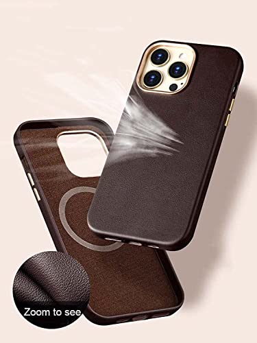 Funda para iPhone 14 en cuero rojo premium con protección anticaídas 4