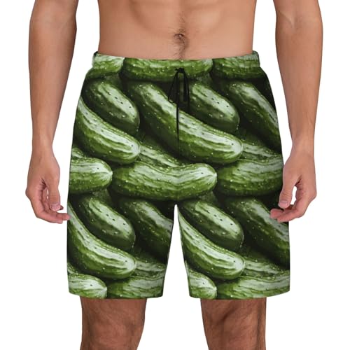 Funny Cucumber Funny Men's Swim Trunks Board Shorts Quick Dry-