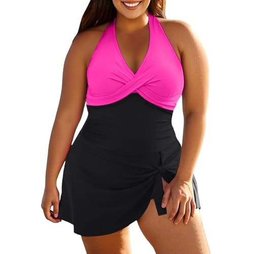 Maillot de bain grande taille galbant fini les complexes avec ce modèle rose 4XL confortable