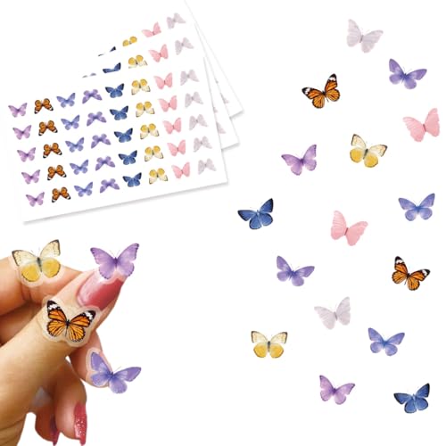 Butterfly Decor Stickers 120PCS Mini Butterfly Decorations for Butterfly Birthday Decorations Cute Butterfly Art Home Room Decor for Wedding Birthday Baby Shower Fairy Tea Party Supplies