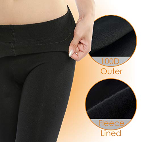 G&Y 2 Pairs Fleece Lined Tights for Women - 100D Opaque Warm Winter Pantyhose2
