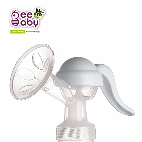 Image of BeeBaby Comfort Fit 2-in-1 Manual Breast Pump for Breastfeeding, 3 Level Adjustable Suction, Slim Neck Bottle Connector, BPA Free, Portable Hand Breast Pump for Newborn & Nursing Mothers