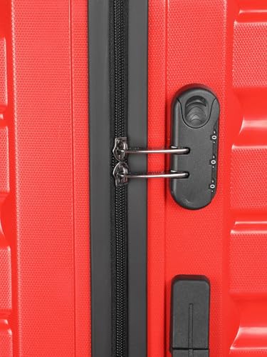 Image of Teakwood 76 CM Unisex Trolley Bag for Travel, Hard Cabin Trolley Large Travel Suitcase Bag, Lock System 360 Degree 8 Rotating Wheels (76 CM, RED)