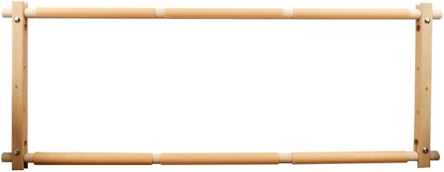 Vseutiac Beechwood Embroidery Frame Stand with Cylindrical Rollers for Cross Stitch Needlework Hoop Holding Securely for Household Craft Sewing Use
