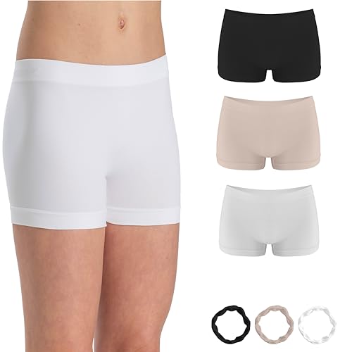 Risalti Boxershorts Mädchen Mikrofaser 3Stk - Unterhosen Mädchen Elastischer, Unterhosen Für Mädchen, Unterwäsche Für Mädchen, Mädchen Boxershorts Nahtlose, Armbänder Gratis - Made in Italy