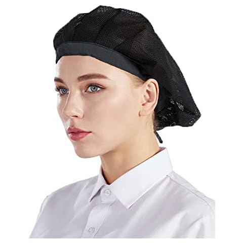 Nanxson 3pcs Chef Hat Kitchen hat Food Service Hair Nets Cooking Chef Cap CF9060 (Black, 3) Cover
