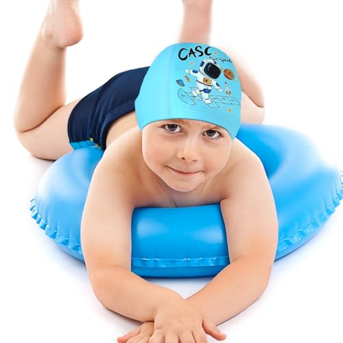 Image of Geyoga 3 Pcs Kids Swim Caps for Boys Girls Age 2-12 Swimming Hat | Kids Swim Caps, Pool Cap, Child, Swim Hat for Toddler, Youth, Space