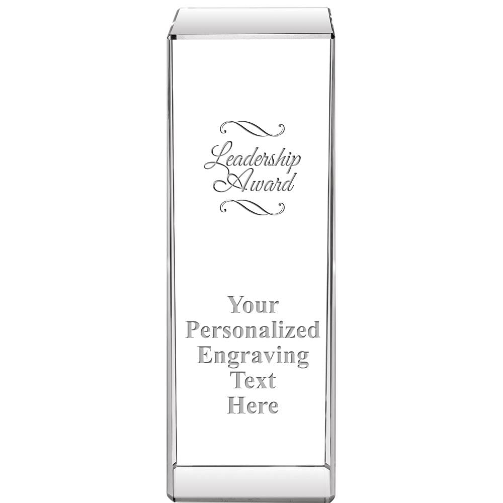 Crown Awards Personalized Crystal Trophy, 6" Engraved Signature Crystal Award Prime