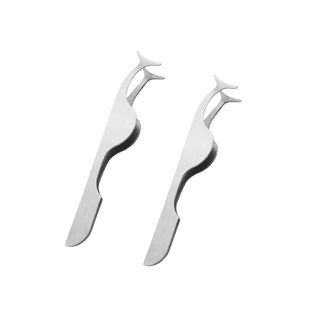 Eyelash Applicator Tool with Curved Grip | False Eyelash Applicator Clip for Easy Lash Placement | Lightweight Reusable Lash Helper for Beginners and Professionals (PACK OF 2)-image-33