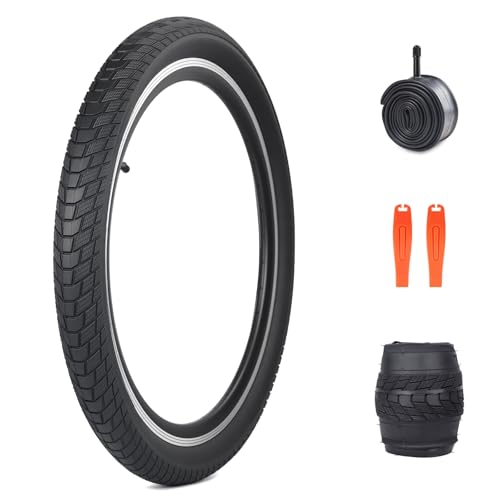 MEGHNA Kids Bike Tire Set 24 inch BMX Tire 24 x 2.4 inch（60-507） Anti-Slip Foldable Replacement Grooved All Terrain Tire for Cruiser Bike Mountain Bike Folding Bike Tricycle with Inner Tube